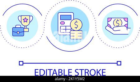 Calculate company profit loop concept icon Stock Vector