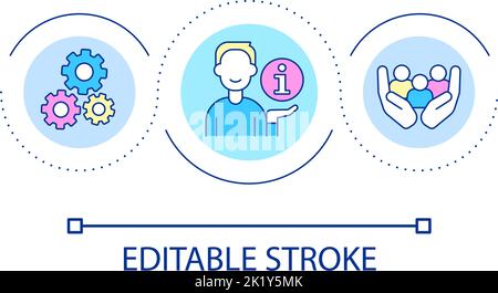 Information support providing loop concept icon Stock Vector