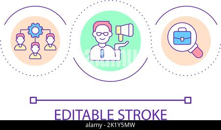 Engaging professional workforces loop concept icon Stock Vector
