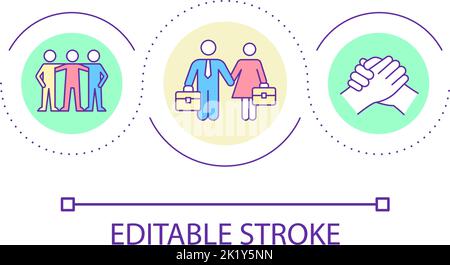 Equality in workplace loop concept icon Stock Vector