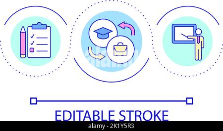 Education for career development loop concept icon Stock Vector