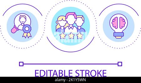 Team and personal achievements loop concept icon Stock Vector