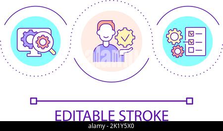 Setup for business progress loop concept icon Stock Vector