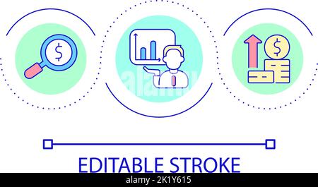 Financial analytics for business loop concept icon Stock Vector