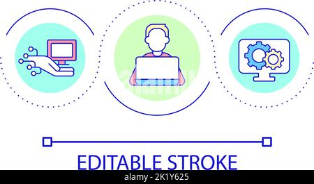 Digital technology in business loop concept icon Stock Vector
