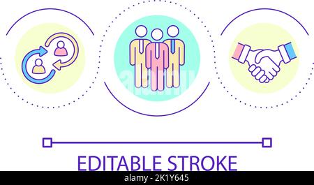 Business collaboration loop concept icon Stock Vector