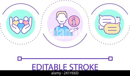 Informational support for team loop concept icon Stock Vector