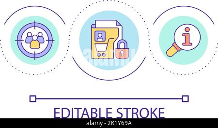 Purchases data security loop concept icon Stock Vector