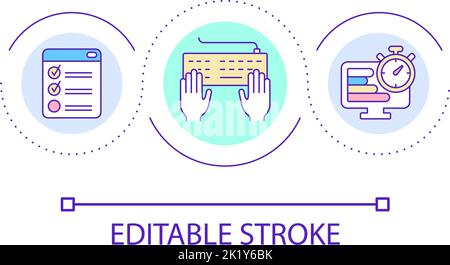 Time management at work loop concept icon Stock Vector