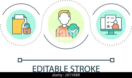 Personal data security loop concept icon Stock Vector
