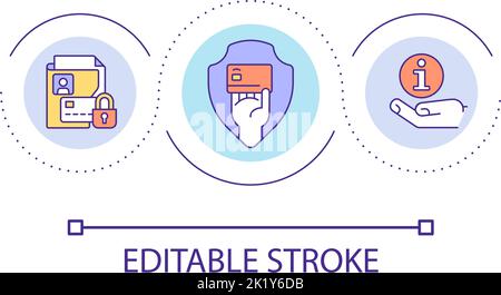 Bank account security loop concept icon Stock Vector