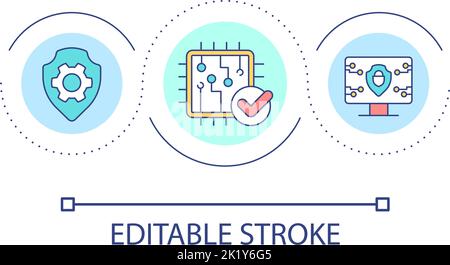 Cyber security technology loop concept icon Stock Vector