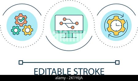 Virtual networks building loop concept icon Stock Vector
