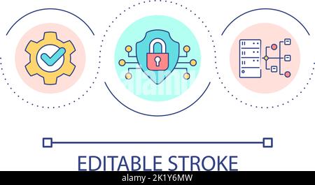 Database online security loop concept icon Stock Vector