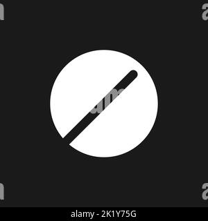 Disk shaped tablet dark mode glyph ui icon Stock Vector