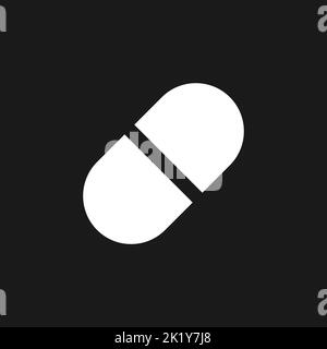 Capsule dark mode glyph ui icon Stock Vector