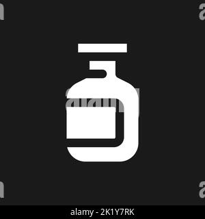 Medication bottle dark mode glyph ui icon Stock Vector