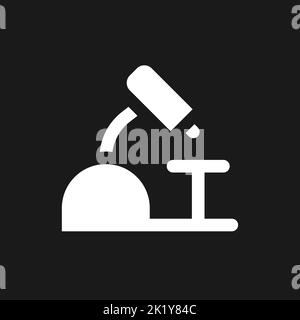 Microscope dark mode glyph ui icon Stock Vector