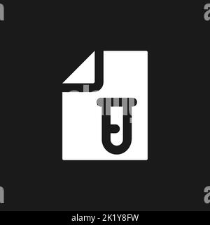 Electronic test record dark mode glyph ui icon Stock Vector
