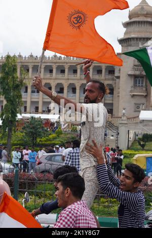 A vertical shot of the 15 August celebrations at Vidhan Soudha, Bangalore, India Stock Photo
