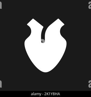 Heart dark mode glyph ui icon Stock Vector