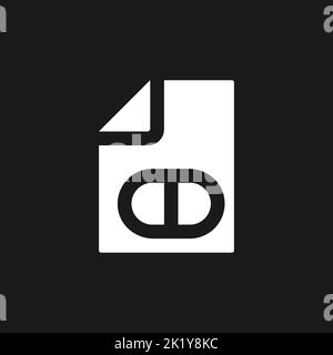 Electronic prescription dark mode glyph ui icon Stock Vector