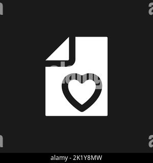 Digital heart screening result dark mode glyph ui icon Stock Vector