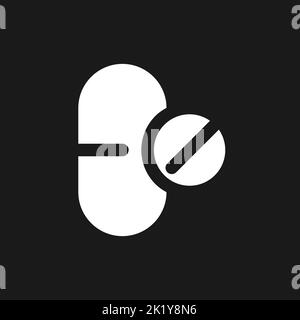 Dosage form dark mode glyph ui icon Stock Vector