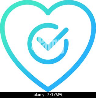 Heart checkup pixel perfect gradient linear ui icon Stock Vector