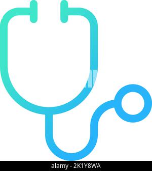 Stethoscope pixel perfect gradient linear ui icon Stock Vector