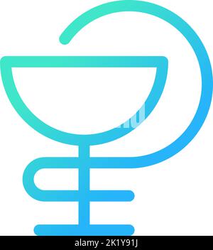 Bowl of Hygieia pixel perfect gradient linear ui icon Stock Vector