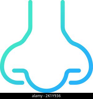 Nose pixel perfect gradient linear ui icon Stock Vector