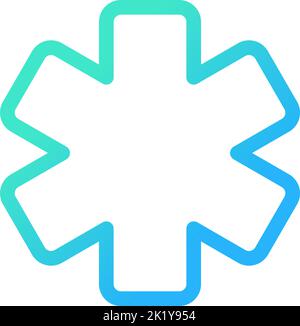 Star of life pixel perfect gradient linear ui icon Stock Vector