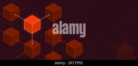 Block validation in the blockchain and digital ledger, technology background with copy space Stock Vector