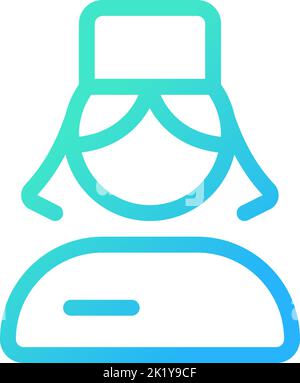 Nurse pixel perfect gradient linear ui icon Stock Vector