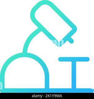 Microscope pixel perfect gradient linear ui icon Stock Vector