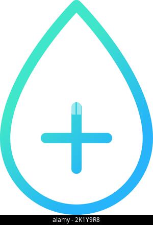 Positive blood type pixel perfect gradient linear ui icon Stock Vector