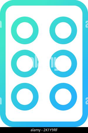 Pills in blister pack pixel perfect gradient linear ui icon Stock Vector