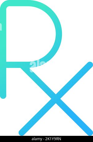 Prescription symbol pixel perfect gradient linear ui icon Stock Vector