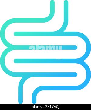 Intestine pixel perfect gradient linear ui icon Stock Vector