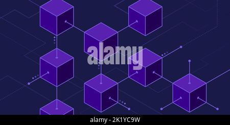 Blocks connecting together in the blockchain Stock Vector