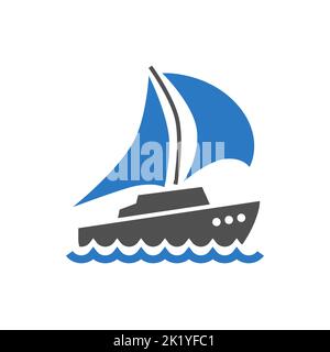 Yacht Icon. Yacht Related Vector Glyph Icon. Editable Image Stock Vector