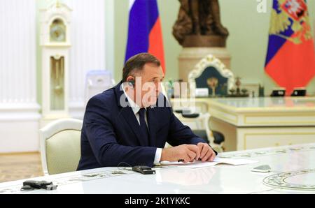 Bosnian Serb political leader Milorad Dodik speaks during an interview