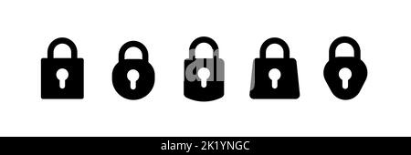 Lock set icon, logo isolated on white background Stock Vector