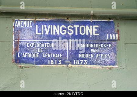 Marks of the belgian colonial pas in the public area as park and streets name |  Traces du passe colonial belge au Congo dans lespace public, rues et Stock Photo