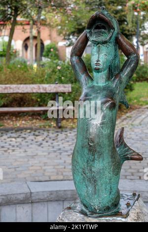 Marks of the belgian colonial pas in the public area as park and streets name - Siren of the Baudouinville boat |  Traces du passe colonial belge au C Stock Photo