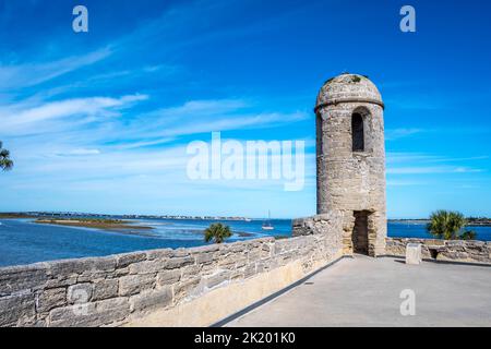 A fortified military base stronghold in St Augustine, Florida Stock Photo