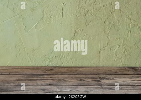 Green texture and wood background. Stock Photo