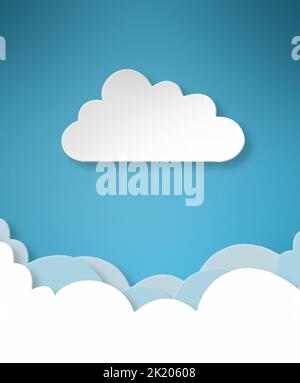 You storage amongst the clouds. Conceptual image representing modern cloud computing. Stock Photo