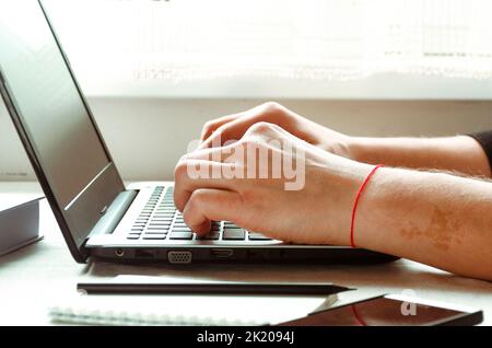 Freelancer. Remote work in the home office Stock Photo